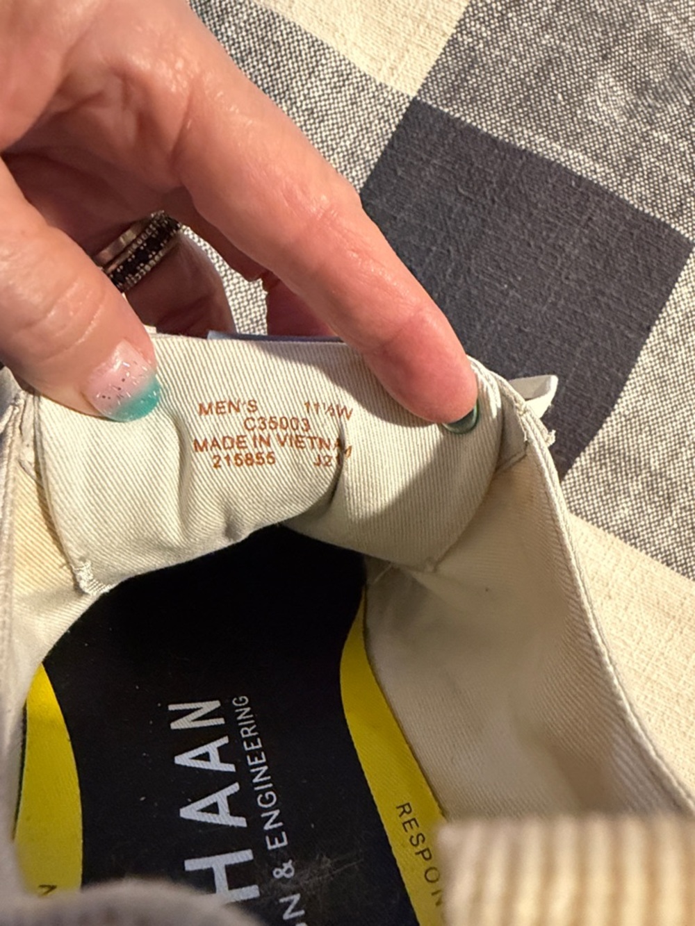 Cole Haan Men’s Off-White Canvas Lace-Up Sneakers - Picture 2 of 7